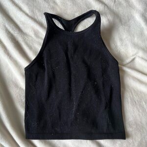 Women's Black Ribbed Tank Top